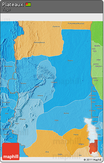 Political Shades 3D Map of Plateaux