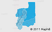 Political Shades 3D Map of Plateaux, single color outside