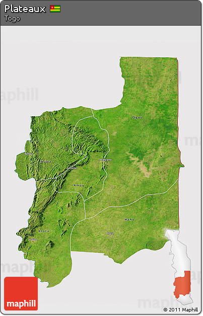 Satellite 3D Map of Plateaux, cropped outside