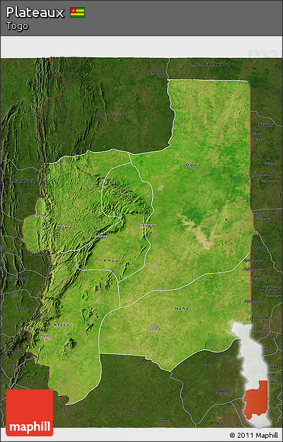 Satellite 3D Map of Plateaux, darken