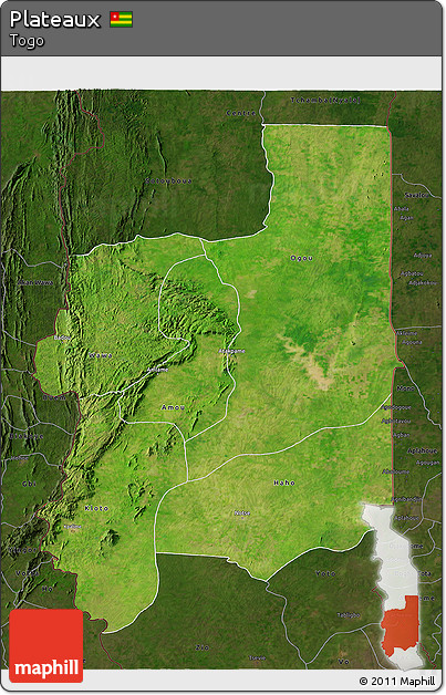 Satellite 3D Map of Plateaux, darken