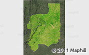 Satellite 3D Map of Plateaux, darken, semi-desaturated