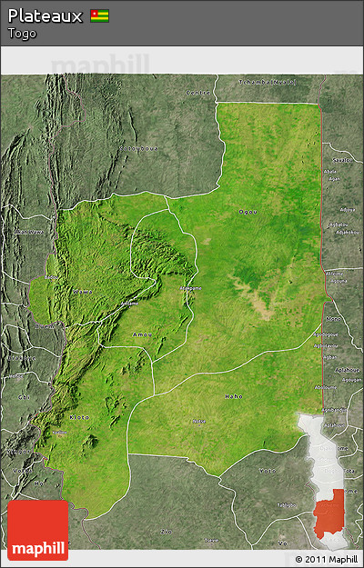 Satellite 3D Map of Plateaux, semi-desaturated