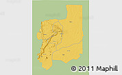 Savanna Style 3D Map of Plateaux, single color outside