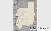 Shaded Relief 3D Map of Plateaux, darken, desaturated