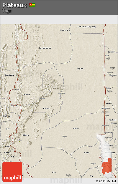 Shaded Relief 3D Map of Plateaux