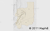 Shaded Relief 3D Map of Plateaux, lighten, desaturated