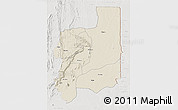 Shaded Relief 3D Map of Plateaux, lighten, semi-desaturated