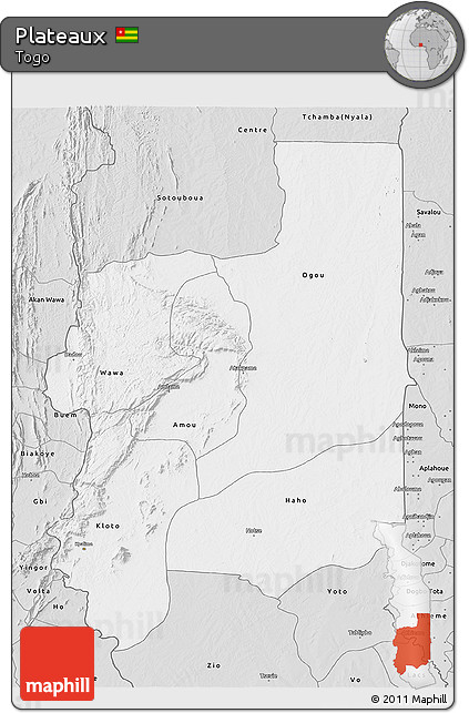 Silver Style 3D Map of Plateaux