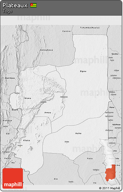 Silver Style 3D Map of Plateaux