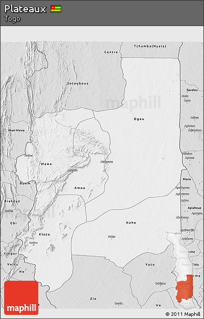 Silver Style 3D Map of Plateaux