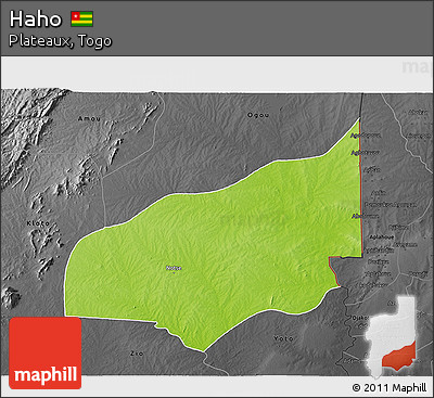 Physical 3D Map of Haho, darken, desaturated