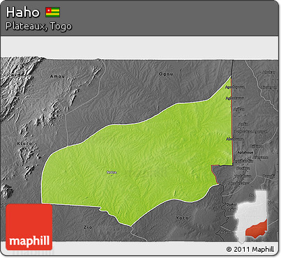 Physical 3D Map of Haho, darken, desaturated