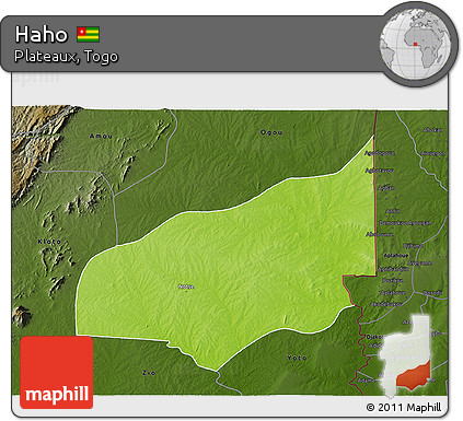 Physical 3D Map of Haho, darken