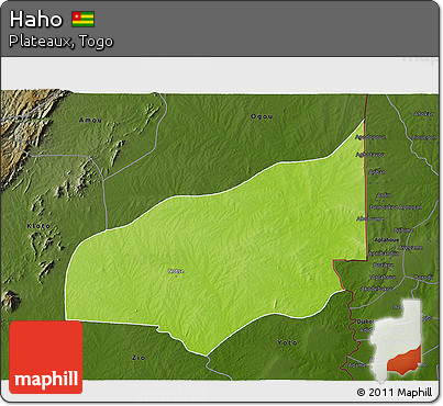 Physical 3D Map of Haho, darken