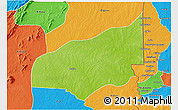 Physical 3D Map of Haho, political outside