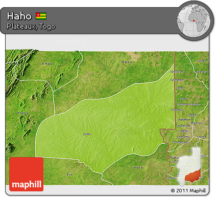 Physical 3D Map of Haho, satellite outside