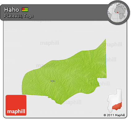Physical 3D Map of Haho, single color outside