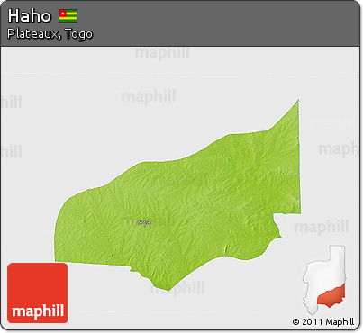 Physical 3D Map of Haho, single color outside