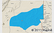 Political 3D Map of Haho, shaded relief outside