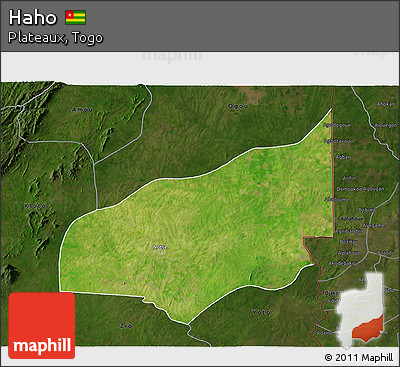 Satellite 3D Map of Haho, darken