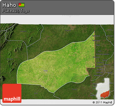 Satellite 3D Map of Haho, darken