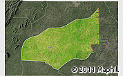 Satellite 3D Map of Haho, darken, semi-desaturated