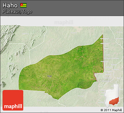 Satellite 3D Map of Haho, lighten