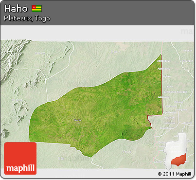 Satellite 3D Map of Haho, lighten