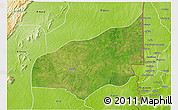 Satellite 3D Map of Haho, physical outside