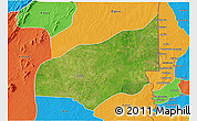 Satellite 3D Map of Haho, political outside