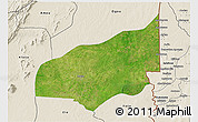 Satellite 3D Map of Haho, shaded relief outside