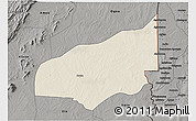 Shaded Relief 3D Map of Haho, darken, semi-desaturated