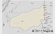 Shaded Relief 3D Map of Haho, desaturated