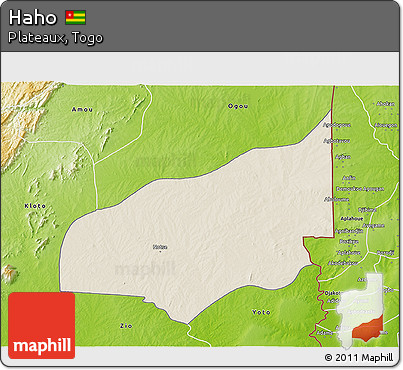 Shaded Relief 3D Map of Haho, physical outside