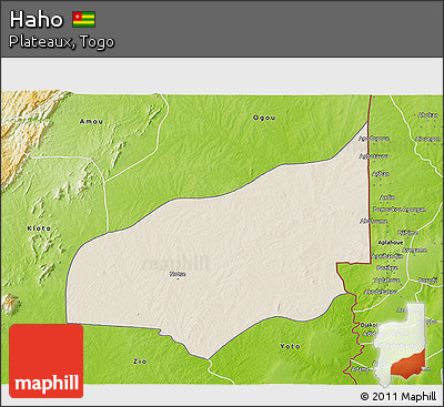 Shaded Relief 3D Map of Haho, physical outside