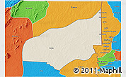 Shaded Relief 3D Map of Haho, political outside
