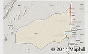 Shaded Relief 3D Map of Haho, semi-desaturated