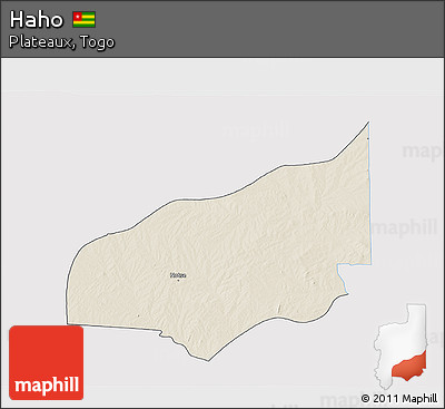 Shaded Relief 3D Map of Haho, single color outside