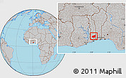 Gray Location Map of Haho, within the entire country