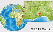 Physical Location Map of Haho, within the entire country