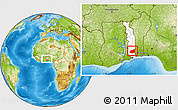 Physical Location Map of Haho, highlighted country, within the entire country