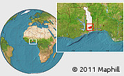 Satellite Location Map of Haho, highlighted country