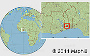 Savanna Style Location Map of Haho, within the entire country