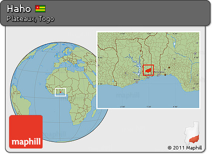 Savanna Style Location Map of Haho