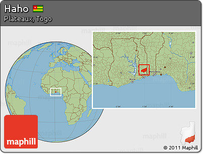 Savanna Style Location Map of Haho