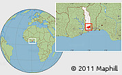 Savanna Style Location Map of Haho, highlighted country