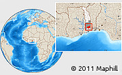 Shaded Relief Location Map of Haho, highlighted country, highlighted parent region