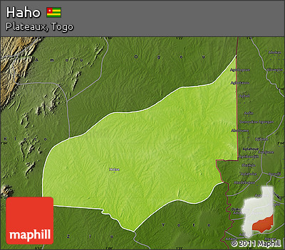Physical Map of Haho, darken