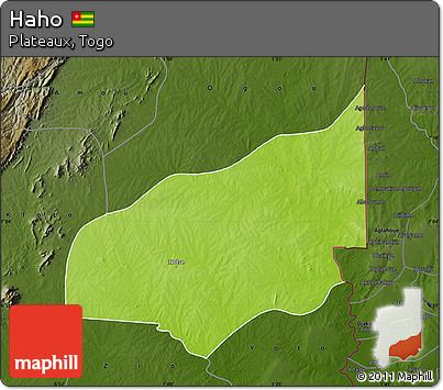 Physical Map of Haho, darken